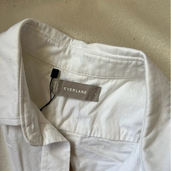 Everlane White Cotton Oxford Button-Down Shirt Size 4 - Picture 3 of 4